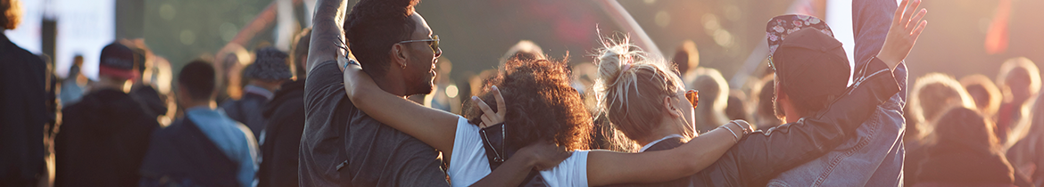 Group of diverse people at an outdoor event